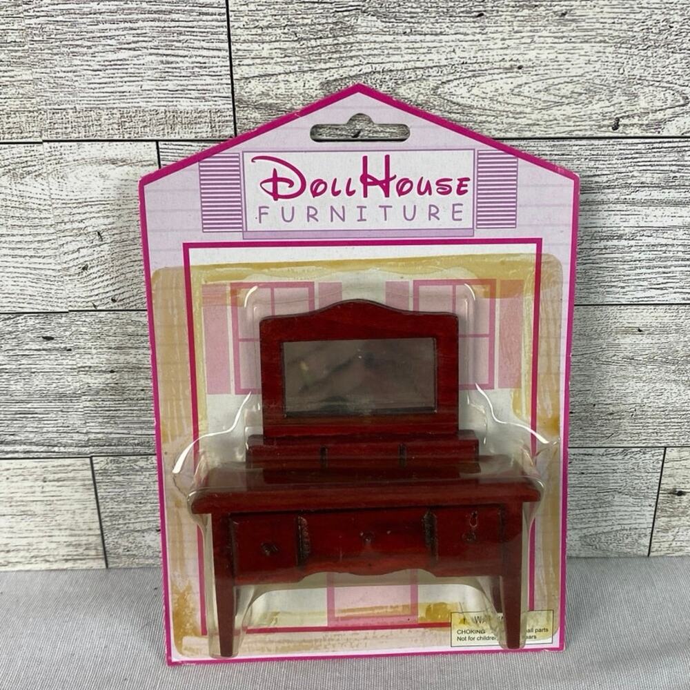 Vintage Greenbrier 1:12 WOOD Dollhouse Dresser Vanity TABLE Mirror New Sealed